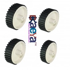 OkaeYa Tyre/Wheel for Robotics for Gear Motor 7X2 CM (Robotics & Robowar) - Set of 4