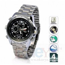 OKaeYa HD 4 GB Spy Watch DVR Video Pinhole Hidden Camera Camcorder Steel Belt