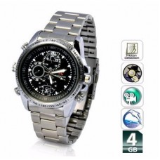 OKaeYa HD 4 GB Spy Watch DVR Video Pinhole Hidden Camera Camcorder Steel Belt